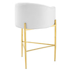 Modway Savour Tufted Performance Velvet Bar Stool - White-No Assembly Required