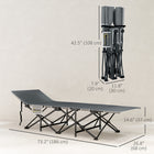 Outsunny Camping Cot for Adults with Cushion-Ergonomic design with angled headrest enhances sleep quality