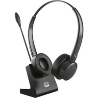Adesso Xtream P400 Bluetooth Headset with Charging Cradle - Black-Bluetooth headset with premium wireless audio