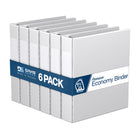 Davis Group Premium Economy Binder - D Ring - 1.5" - White - 6 Pack-3 Ring Binder