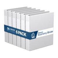 Davis Group Premium Economy Binder - D Ring - 1.5" - White - 6 Pack-3 Ring Binder