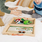 Melissa & Doug 17-Piece Wooden Take-Along Tabletop Railroad - 3 Trains, Truck, Play Pieces, Bridge-7