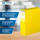 Davis Group Premium Economy Binder - D Ring - 3" - Yellow - 6 Pack-D Ring, Non-Locking