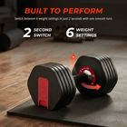 MotionGrey V2 Adjustable Dumbbell with 6 Weight Settings, Quick-Change Dial and Storage Base - 5-26.5 lb-10