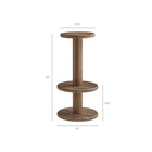 Modway Neo 15" Round Patio Wood Bar Stools - Cocoa Brown-Wire Brushed Finish