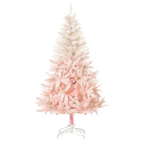 HOMCOM 7' Artificial Christmas Tree with Realistic Tips - Pink-Artificial Christmas tree in a realistic spruce tree style 