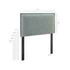 Modway Camille Striped Linen Blend Twin Size Headboard - Spa Blue Stripe-Removable Slipcover