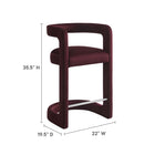 Modway Winslow Performance Velvet Counter Stool - Mulberry-Performance Velvet Fabric