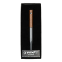 Gry Mattr Grey Wood and Metal Ballpoint Pen - 0.7mm - Black Ink-Ballpoint pen