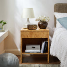 Modway Hudson 1-Drawer Burl Wood Nightstand With Shelf - Natural-Burl Wood Laminate