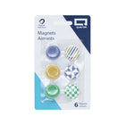 Quartet Geo Design Magnets - Assorted Colours - 6 Pack-WARRANTY: Limited 60-day warranty