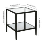 Hudson&Canal Hera 20"W Square Side Table with Mirror Shelf - Blackened Bronze-9