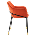 Modway Jovi Performance Velvet Dining Armchair - Black/Orange-Dense Foam Padding
