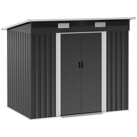 Outsunny Outdoor Garden Storage Shed with Lockable Doors - Black-Double doors with locks enhance security 