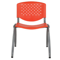Flash Furniture HERCULES Series Plastic Stack Chair with Titanium Frame - Orange-Multipurpose Stack Chair