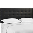 Modway Paisley Tufted Upholstered Faux Leather Full/Queen Headboard - Black-Fiberboard and Plywood Frame