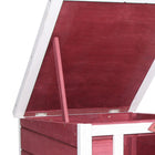 PawHut 17" H Wooden Rabbit Hutch with Run and Tray - Red-Unique design with hutch door convert to a non-slip ramp access to the outside magically 