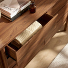 Modway Cadence 6-Drawer Curved Dresser - Walnut-Cylindrical Legs