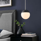 Modway Stellar 1-Light Pendant Light - Opal/Polished Nickel-Opal Glass Shade