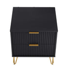 Manhattan Comfort DUMBO 20.07" Modern 2-Drawer Nightstand - Black-30 Day Limited Manufacturer's Warranty