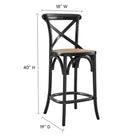 Modway Gear Counter Stool - Black-Elm Wood Construction