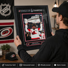 Frameworth Seth Jarvis 16" H x 20" W Replica Signature Frame Carolina Hurricanes 2026 Stanley Cup Champions - Officially Licensed NHL/NHLPA-Frameworth quality: Made in Canada by Frameworth Sports Marketing, established 1992, producing officially licensed sports memorabilia