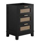 Modway Dixie 24" Solid Wood Bathroom Vanity Cabinet - Black-Solid Mahogany Wood