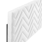 Modway Mercy Chevron Tufted Performance Velvet Full/Queen Headboard - White-Dense Foam Padding