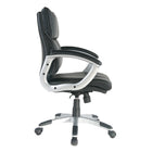 TygerClaw Mid Back Leather Office Chair, 24.4" x 14.2" x 26.8", Black-Happy back guaranteed with built-in lumbar support that keeps your spine aligned