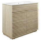 Modway Render 36" Faux Travertine Bathroom Vanity With Sink - White-Bathroom Vanity and Sink Combo