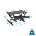 Mount-It! Compact Standing Desk Converter with 30" Desk Top - Black-30" wide platform provides enough space for your monitor or laptop