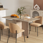 HOMCOM Drop Leaf Folding Dining Table with 2-Tier Shelves & Rolling Casters for 2-4 - Natural Wood-Seats up to six people
