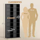 HOMCOM Double Media Cabinet, 9-Tier DVD Shelf with 18 Compartments - Black-Maximum load 66 lb (30 kg), easy to assemble