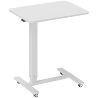 HOMCOM 25.6" Pneumatic Standing Desk Adjustable Height - White-Gas lift smoothly adjusts stand up desk between 28.7"-43.3"
