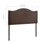Modway Curl Nailhead Upholstered Queen Headboard - Dark Brown-Fashionable curve design