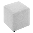 Modway Callum 17" Square Woven Heathered Fabric Upholstered Ottoman - Heathered Weave/Light Grey-Weight Capacity: 506 lbs.