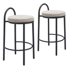 Zuo Sisal Counter Stool - Beige Tweed - Set of 2-Ergonomic and supportive footrest
