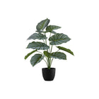 Monarch Specialties 24" Artificial Indoor Calathea - Table - Black Pot-Add a touch of nature and greenery to any room with this 24" tall calathea artificial plant that is set in a 5" black pot