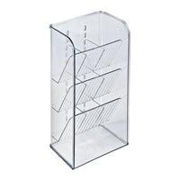 Azar Three Tier Tilt Organizer - 9.87" x 4.75" x 3.12" - Clear-Adjustable shelves allow customized compartment spacing
