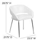 Flash Furniture Fusion Series Contemporary Leather Side Reception Chair - White-LeatherSoft is leather and polyurethane for added Softness and Durability