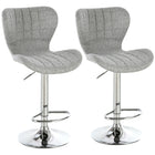 HOMCOM Adjustable Counter Height Swivel Bar Stools with Footrest - Grey - 2 Pack-Set of two counter height chairs in classic style to upgrade your bars   
