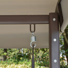 Outsunny 3-Seater Porch Swing Heavy Duty with Tilt Canopy - Light Grey-3.25" Thick padded cushions and 2 round pillows offer extra seating comfort
