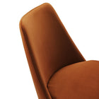 Modway Lippa Swivel Dining Performance Velvet Side Chair - White Rust-9