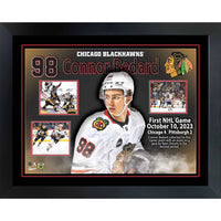 Connor Bedard First Game Collage Blackhawks - Framed Print - 35" x 27"-Premium print framed
