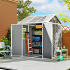 Outsunny 6' x 6' Outdoor Storage Shed-Polypropylene resin construction enhances weather resistance
