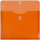 JAM Paper Plastic Envelopes with VELCRO Brand Closure - 9.75" x 1" - Orange Poly - 12 Pack-Size: 9-3/4" x 13"