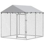 PawHut Covered Dog Kennel for Small/Medium Dogs - 6.6' x 6.6' x 6.6' -Water and UV-resistant roof keeps pets cool and protected from the rain

