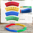 Qaba Kids Balance Beam Stepping Stones with Non-slip Foot Pads 8-Piece Set-Undulating surface height challenges and improves balancing techniques 