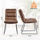 Homy Casa Upholstered Meeting Room Chairs - Distressed Brown Suede Faux Leather - 2 Pack-9