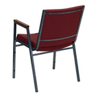 Flash Furniture HERCULES Series Heavy Duty Burgundy Patterned Fabric Stack Chairs with Arms - 4 Pack-Stack Quantity: 12